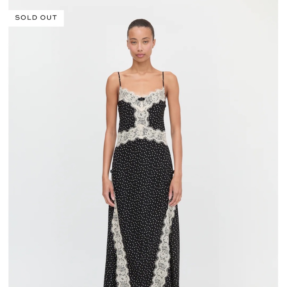 Hill House Black and Cream Polka Dot Maxi Dress